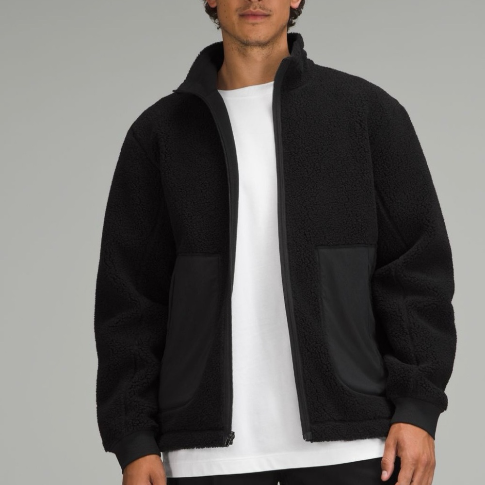 Lululemonm High Pile fleece full zip jacket navy blue xl